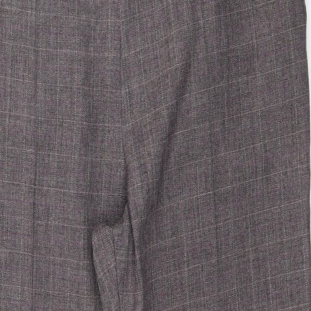 Marks and Spencer Womens Purple Plaid  Trousers  Size 18 L29 in
