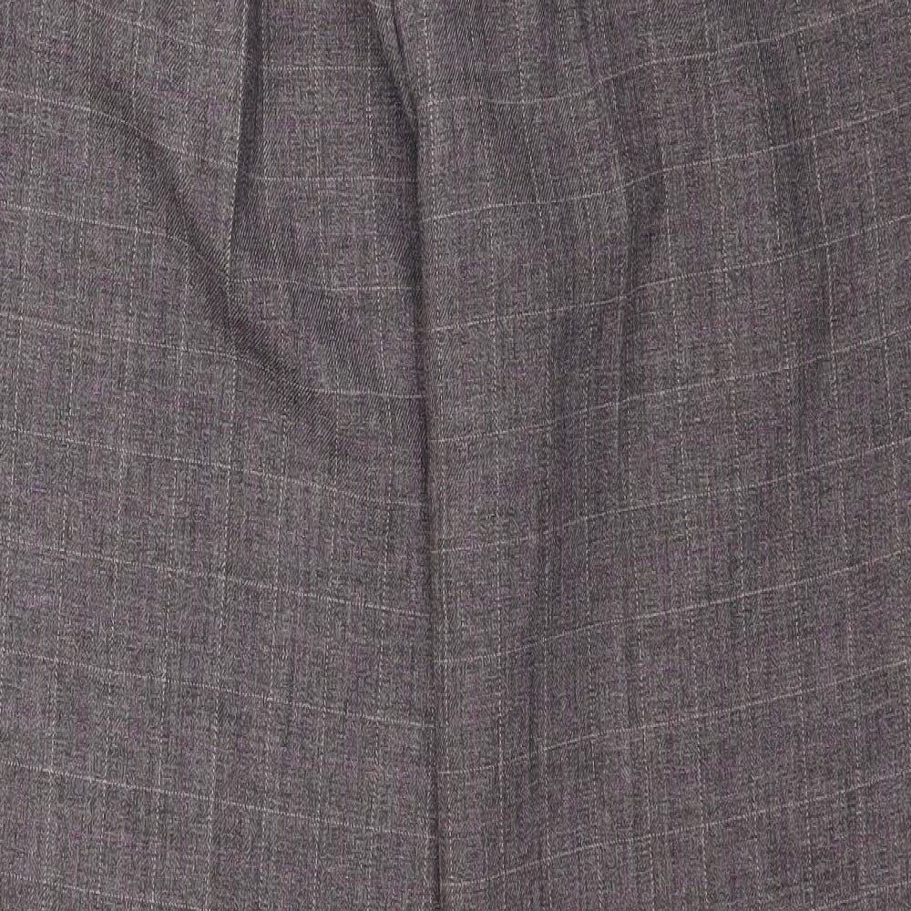 Marks and Spencer Womens Purple Plaid  Trousers  Size 18 L29 in