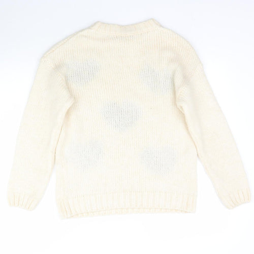 George Womens Ivory  Knit Pullover Jumper Size S  - Love Heart