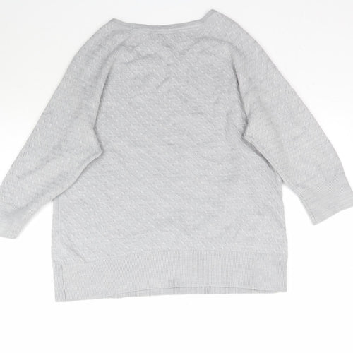 Marks and Spencer Womens Grey  Knit Pullover Jumper Size 14