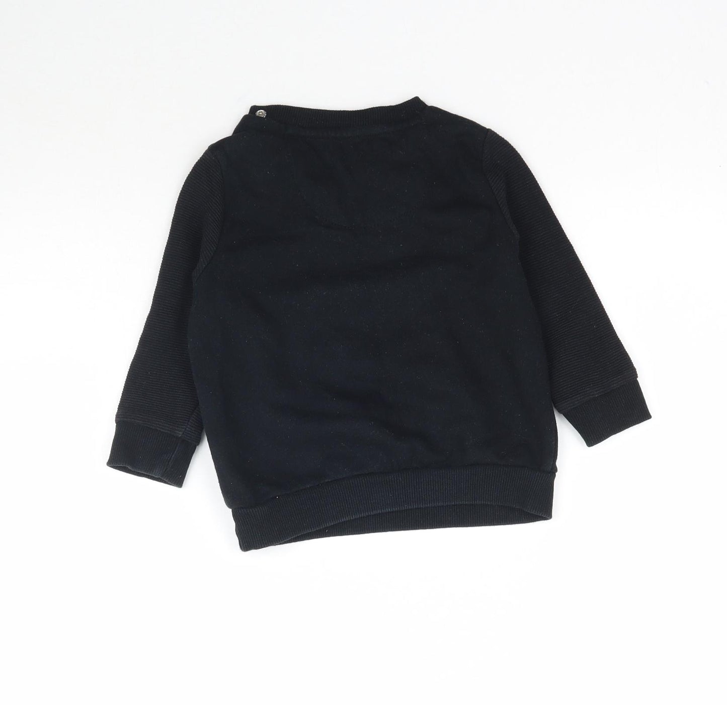 F&F Baby Black   Pullover Jumper Size 12-18 Months  - Super Star Sweatshirt