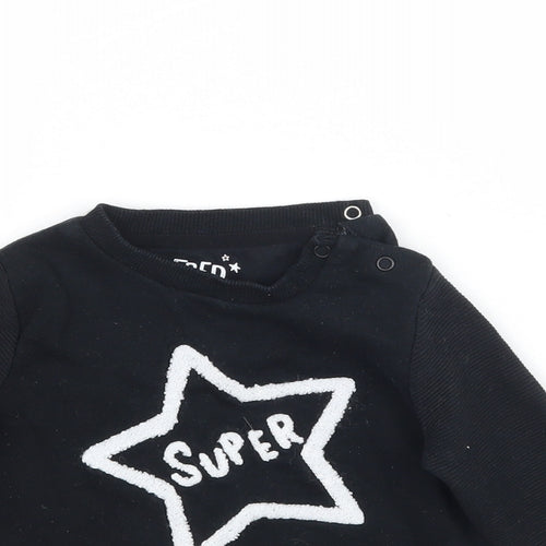 F&F Baby Black   Pullover Jumper Size 12-18 Months  - Super Star Sweatshirt