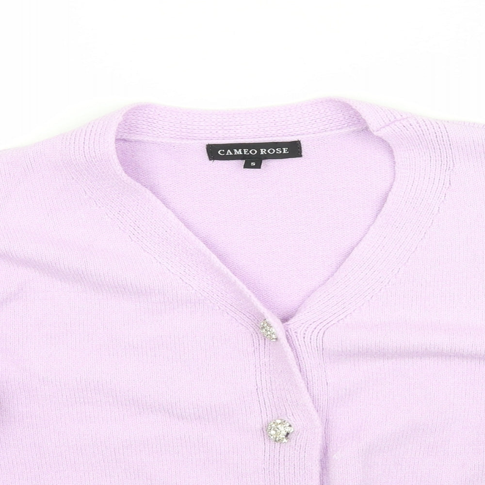 Cameo Rose Womens Purple  Knit Cardigan Jumper Size S