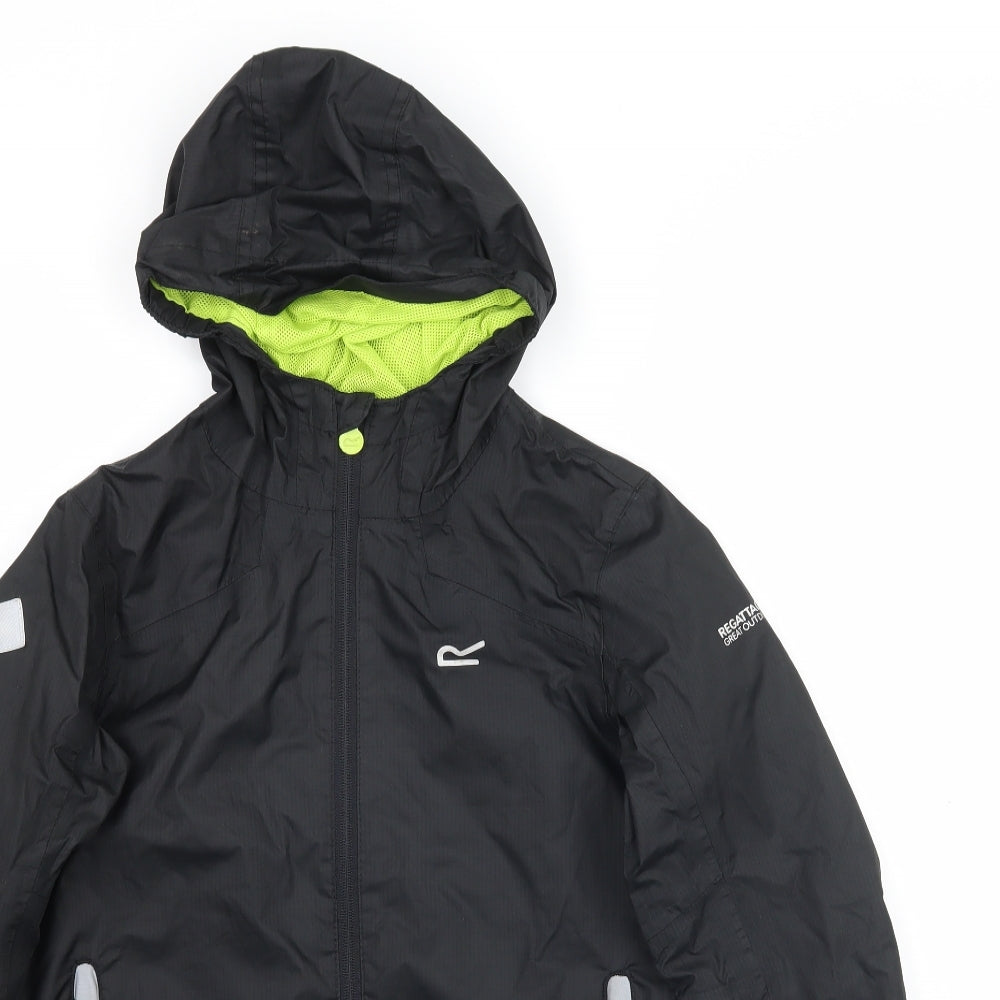 Regatta Boys Black   Rain Coat Coat Size 11-12 Years