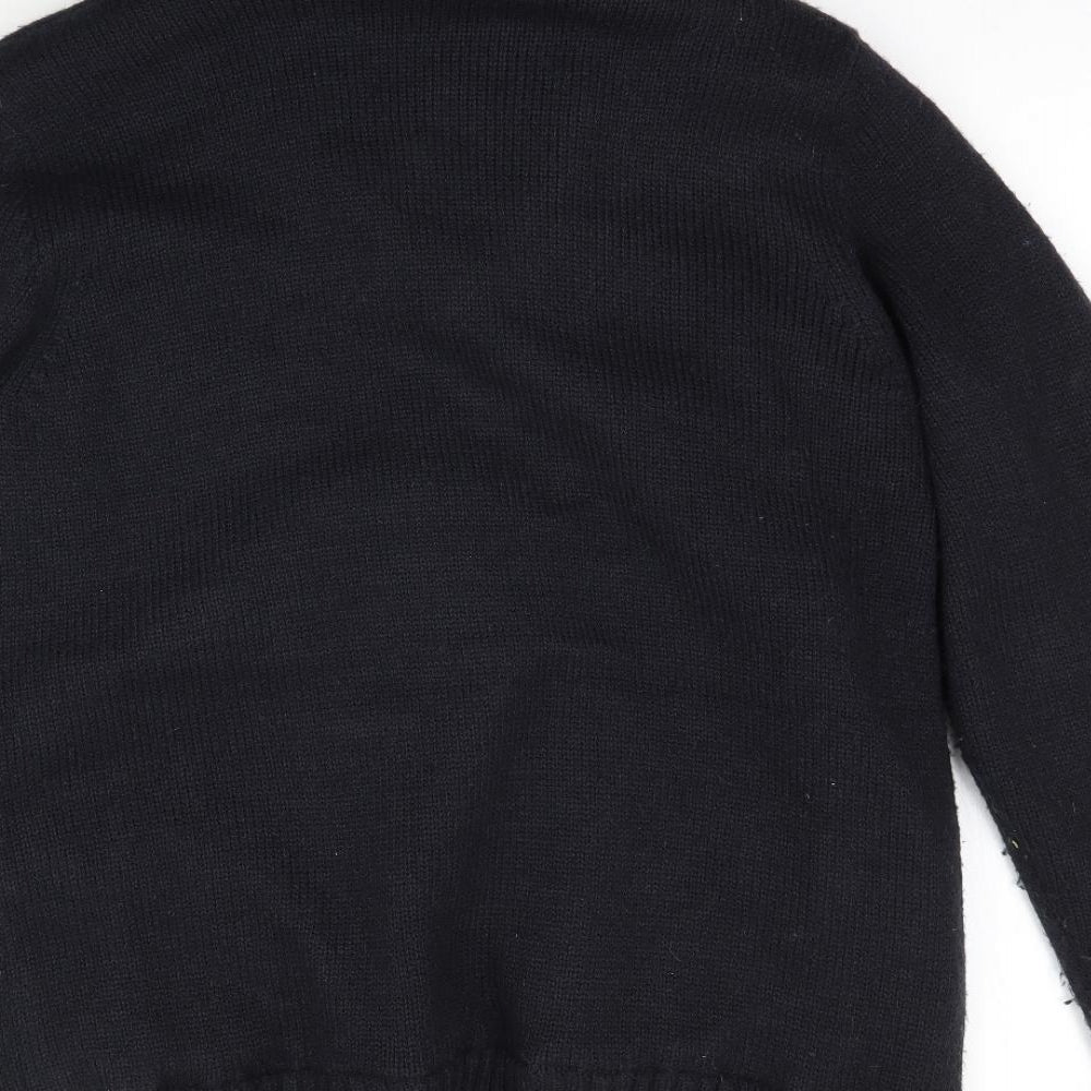 Preworn Womens Blue  Knit Full Zip Hoodie Size L