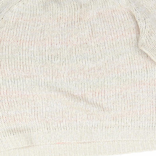 New Look Girls Beige Floral Knit Pullover Jumper Size 14-15 Years