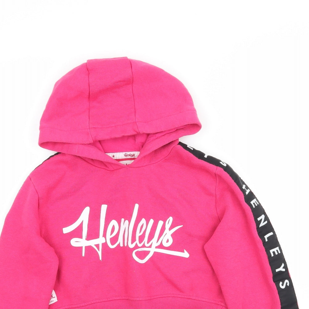 Henley Girls Pink   Pullover Hoodie Size 11-12 Years