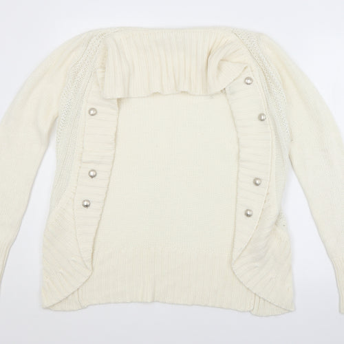 Jane Norman Womens White   Cardigan Jumper Size 14