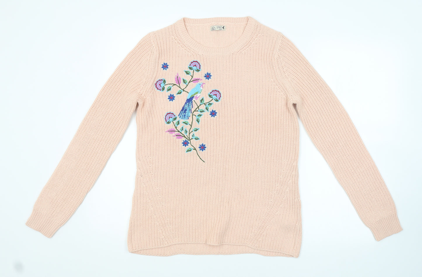 M&CO. Womens Pink Floral  Pullover Jumper Size 10