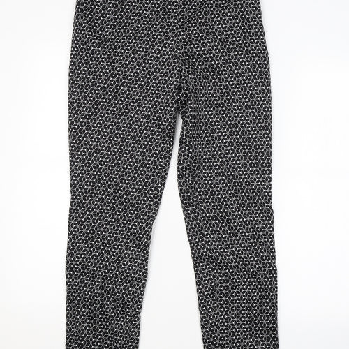 H&M Womens Black Argyle/Diamond  Trousers  Size 10 L27 in