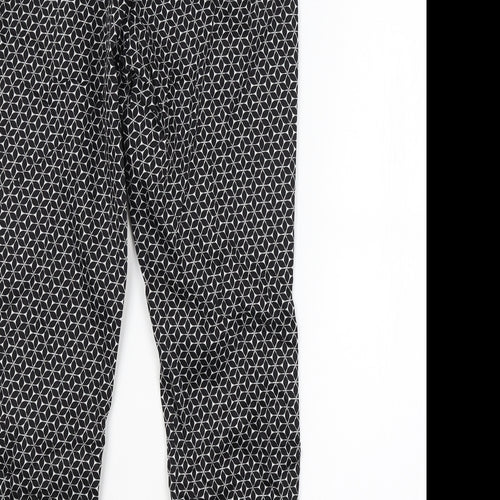 H&M Womens Black Argyle/Diamond  Trousers  Size 10 L27 in
