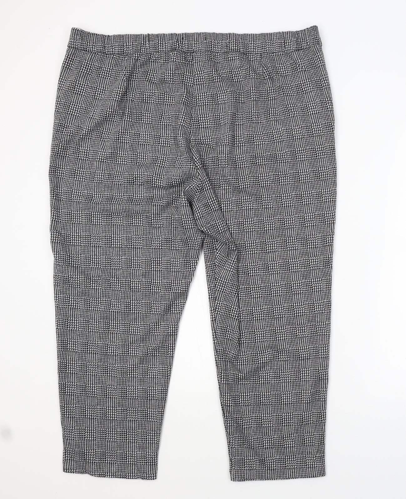 M&S Womens Grey Check  Trousers  Size 22 L24 in