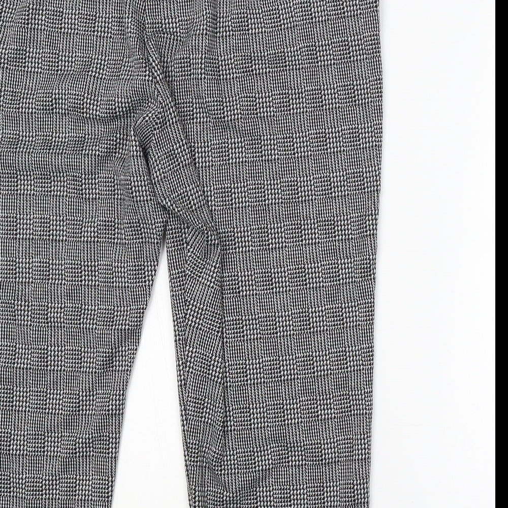 M&S Womens Grey Check  Trousers  Size 22 L24 in