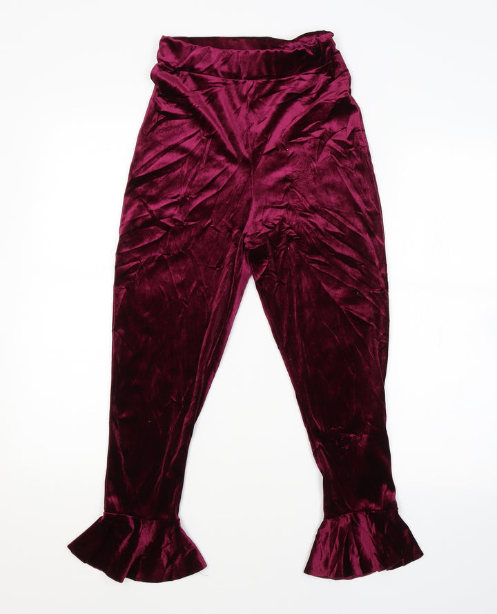 Boohoo Womens Purple   Trousers  Size 6 L22 in