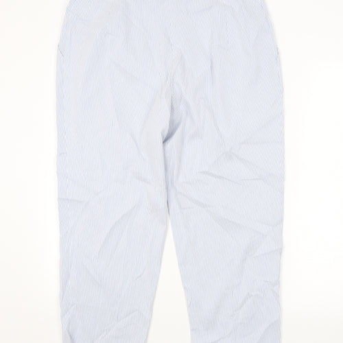M&S Womens Blue Striped  Trousers  Size 16