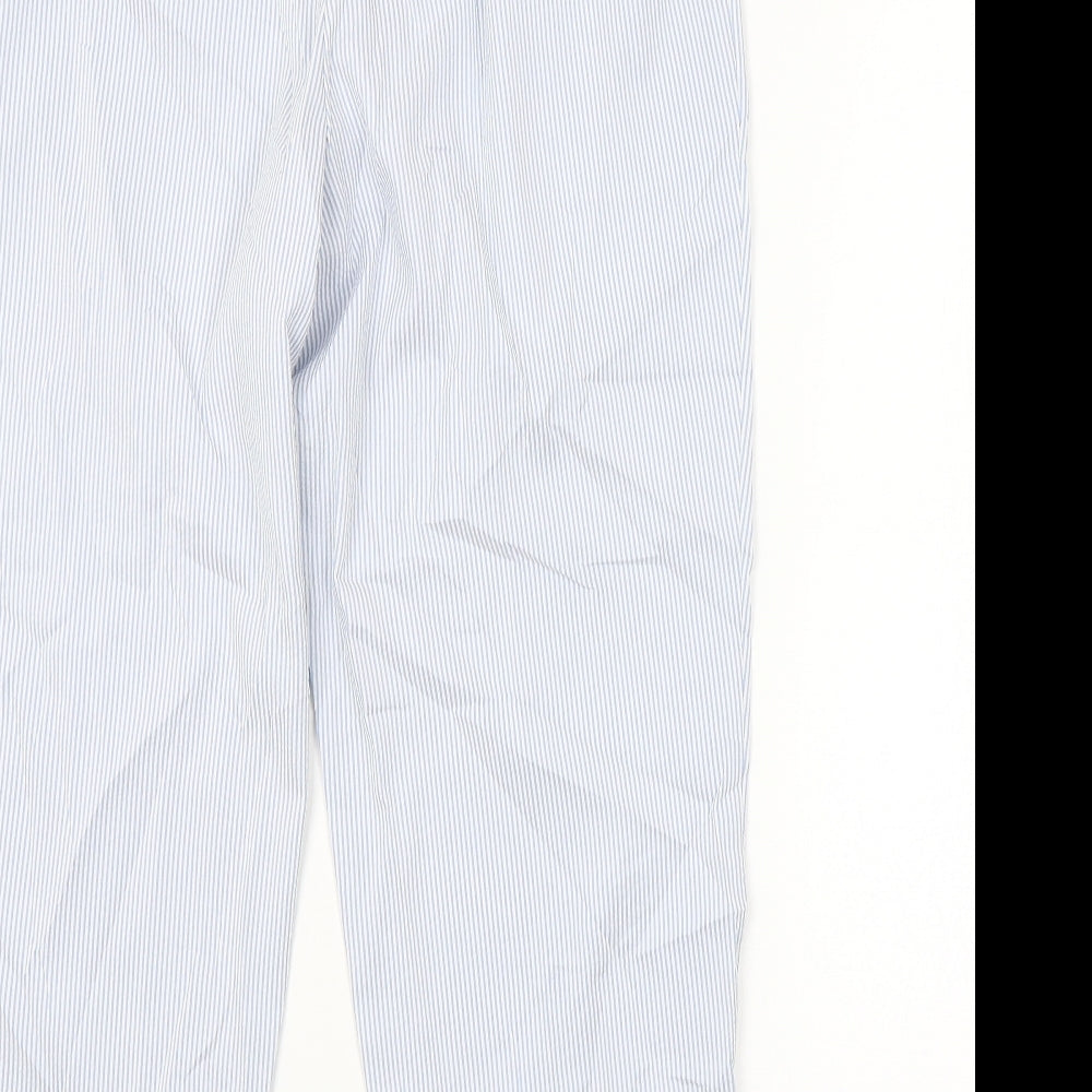 M&S Womens Blue Striped  Trousers  Size 16