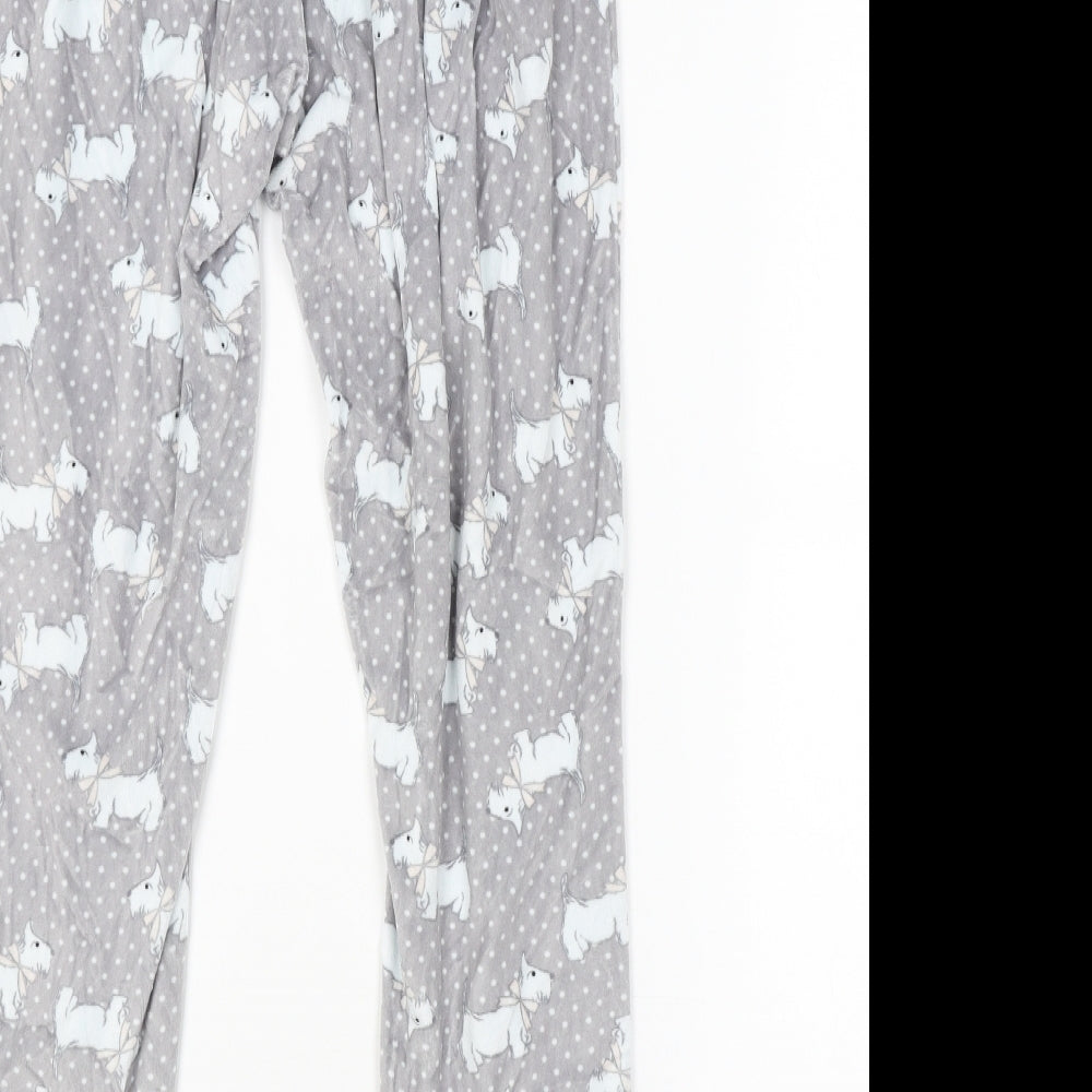 TU Womens Grey Animal Print   Pyjama Pants Size 12