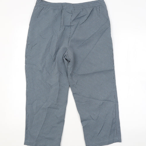 M&S Womens Blue Check  Trousers  Size 12 L22 in