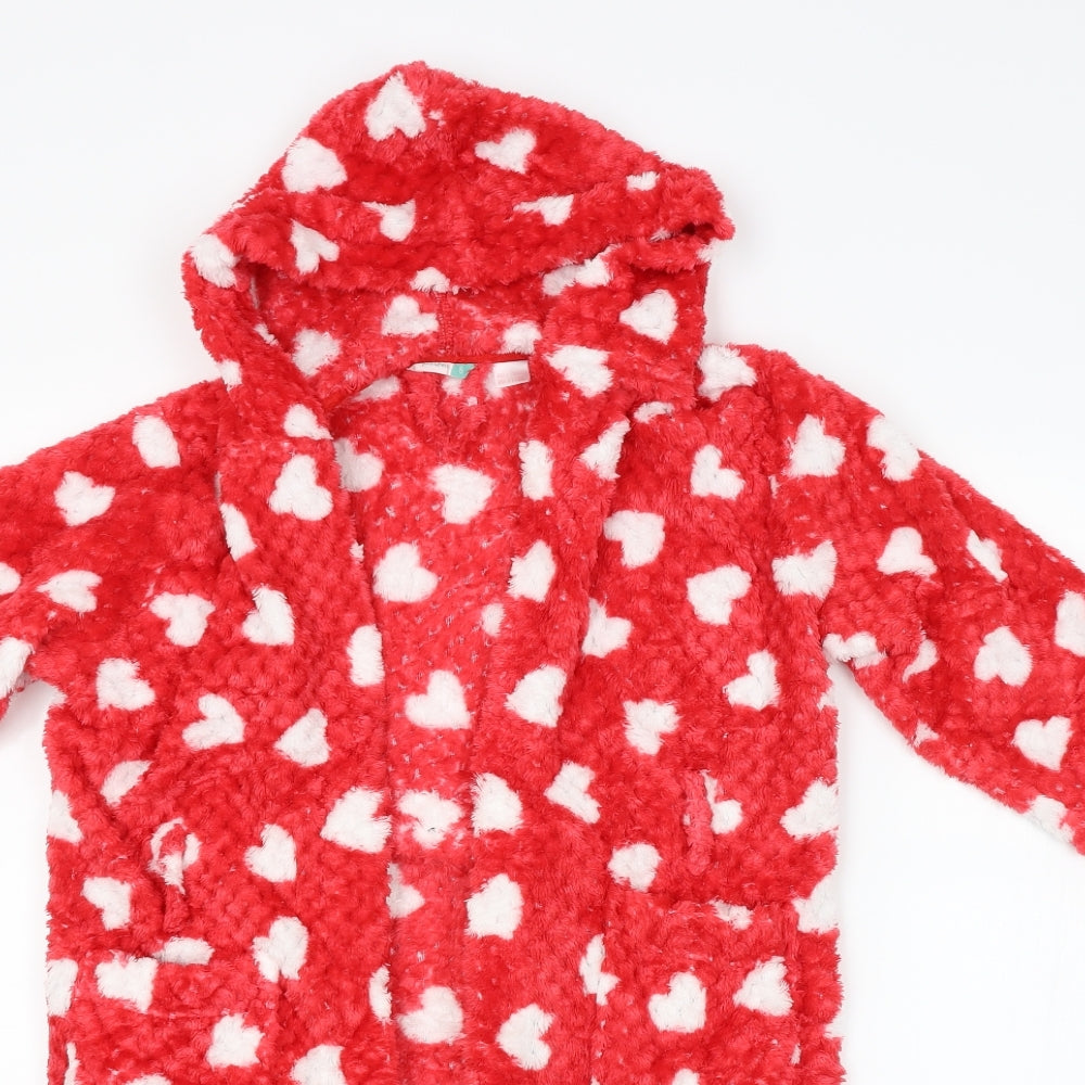 John Lewis Girls Red Spotted   Robe Size 6 Years
