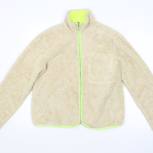 H&M Womens Beige   Full Zip Jumper Size M