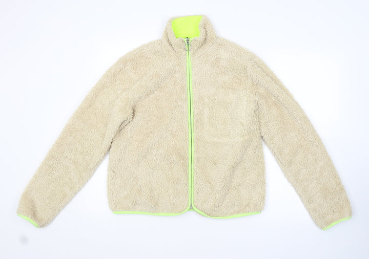 H&M Womens Beige   Full Zip Jumper Size M