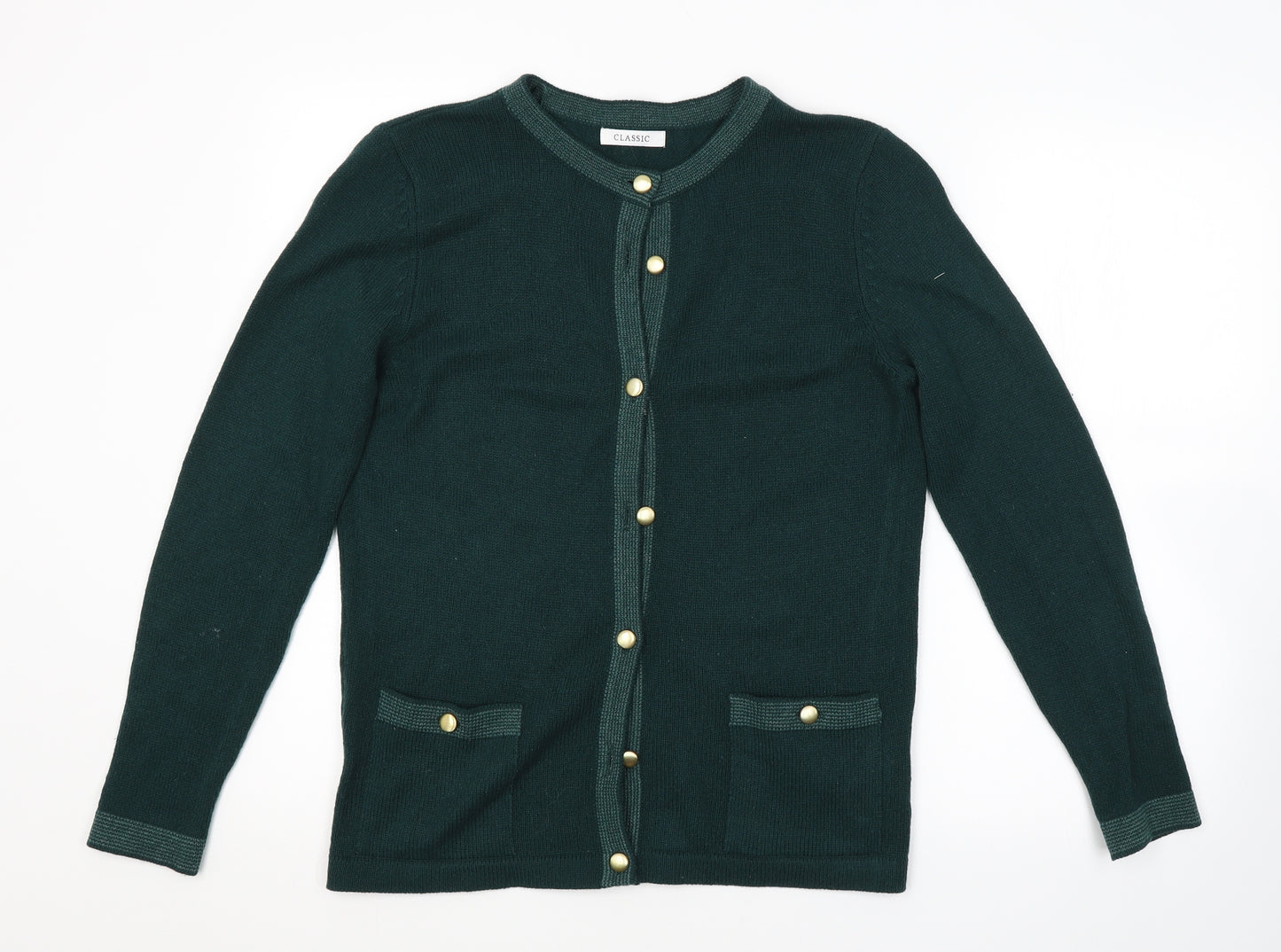 M&S Womens Green   Cardigan Jumper Size 10