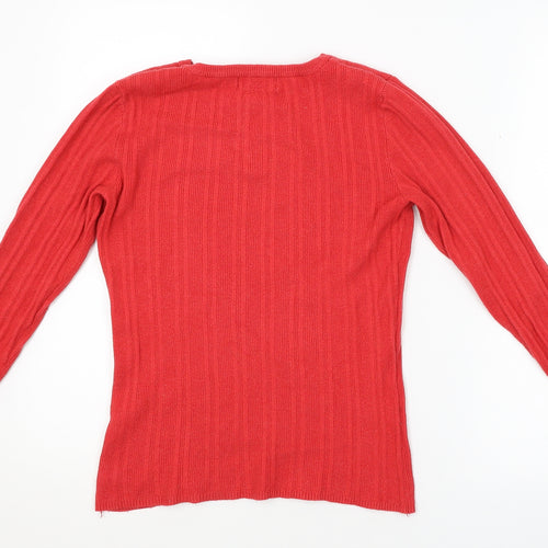 Primark Womens Red Striped  Pullover Jumper Size 14