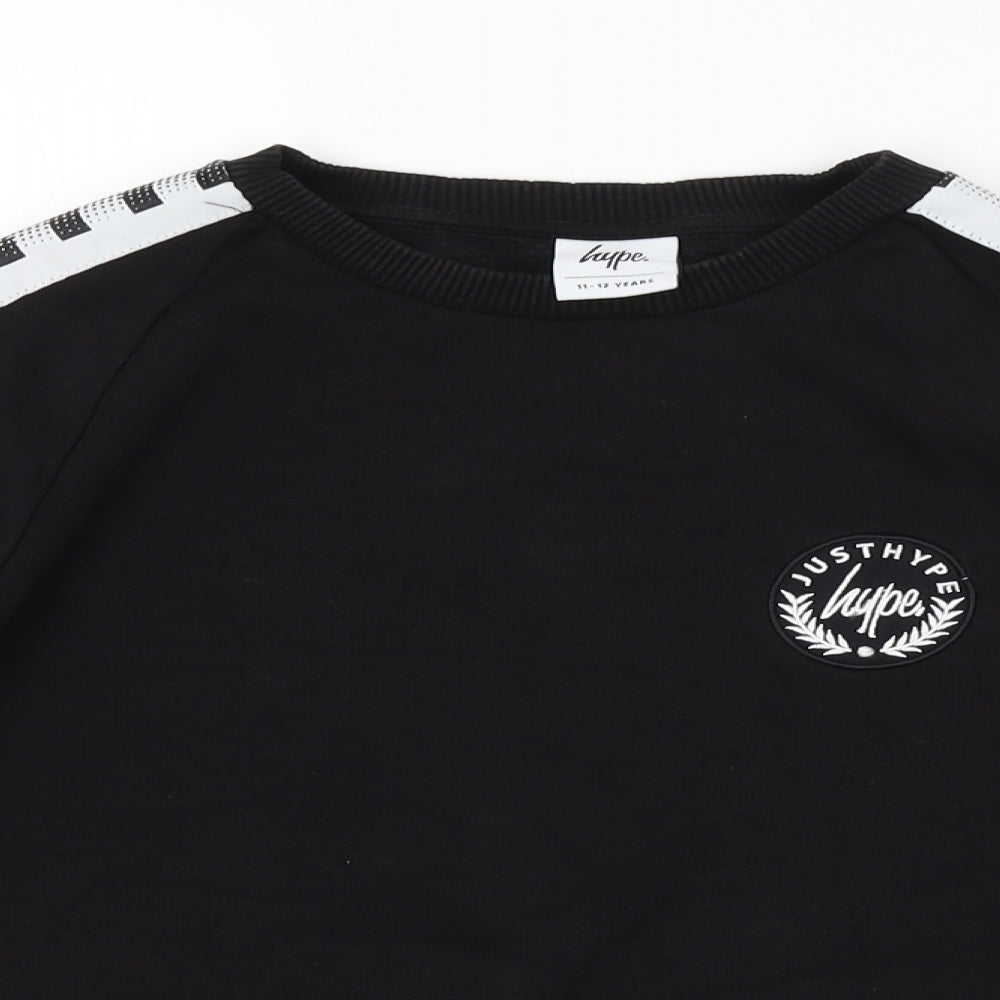 Hype Girls Black   Pullover Sweatshirt Size 11-12 Years