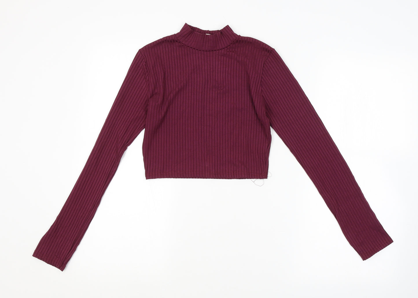 MISGUIDED Womens Purple Striped  Basic Blouse Size 8