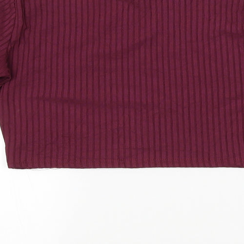 MISGUIDED Womens Purple Striped  Basic Blouse Size 8