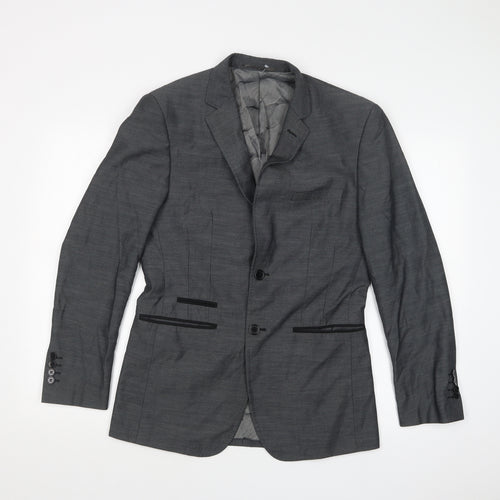VOEUT Mens Grey   Jacket Suit Jacket Size 36