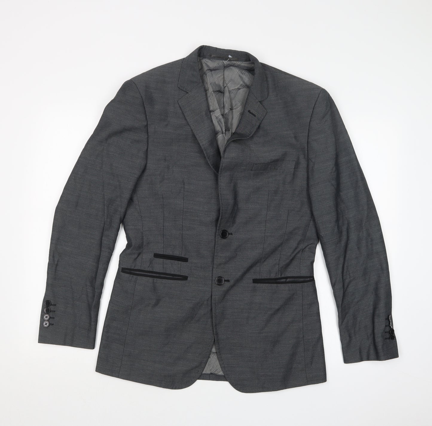 VOEUT Mens Grey   Jacket Suit Jacket Size 36