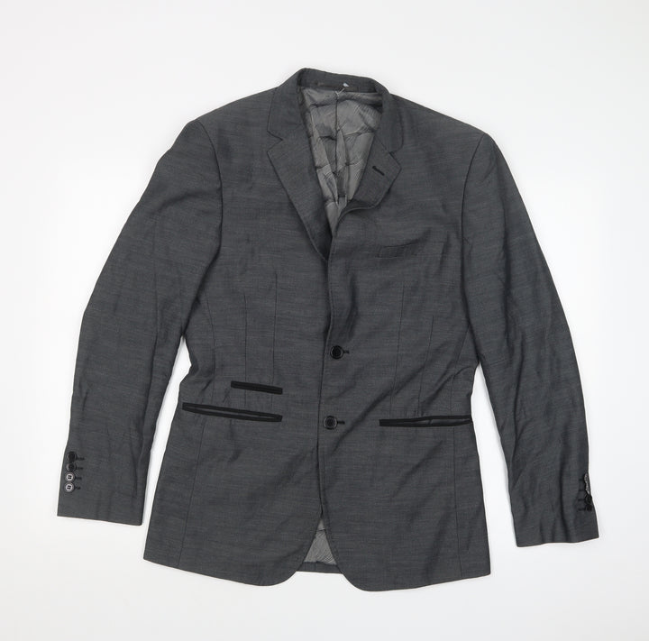 VOEUT Mens Grey   Jacket Suit Jacket Size 36
