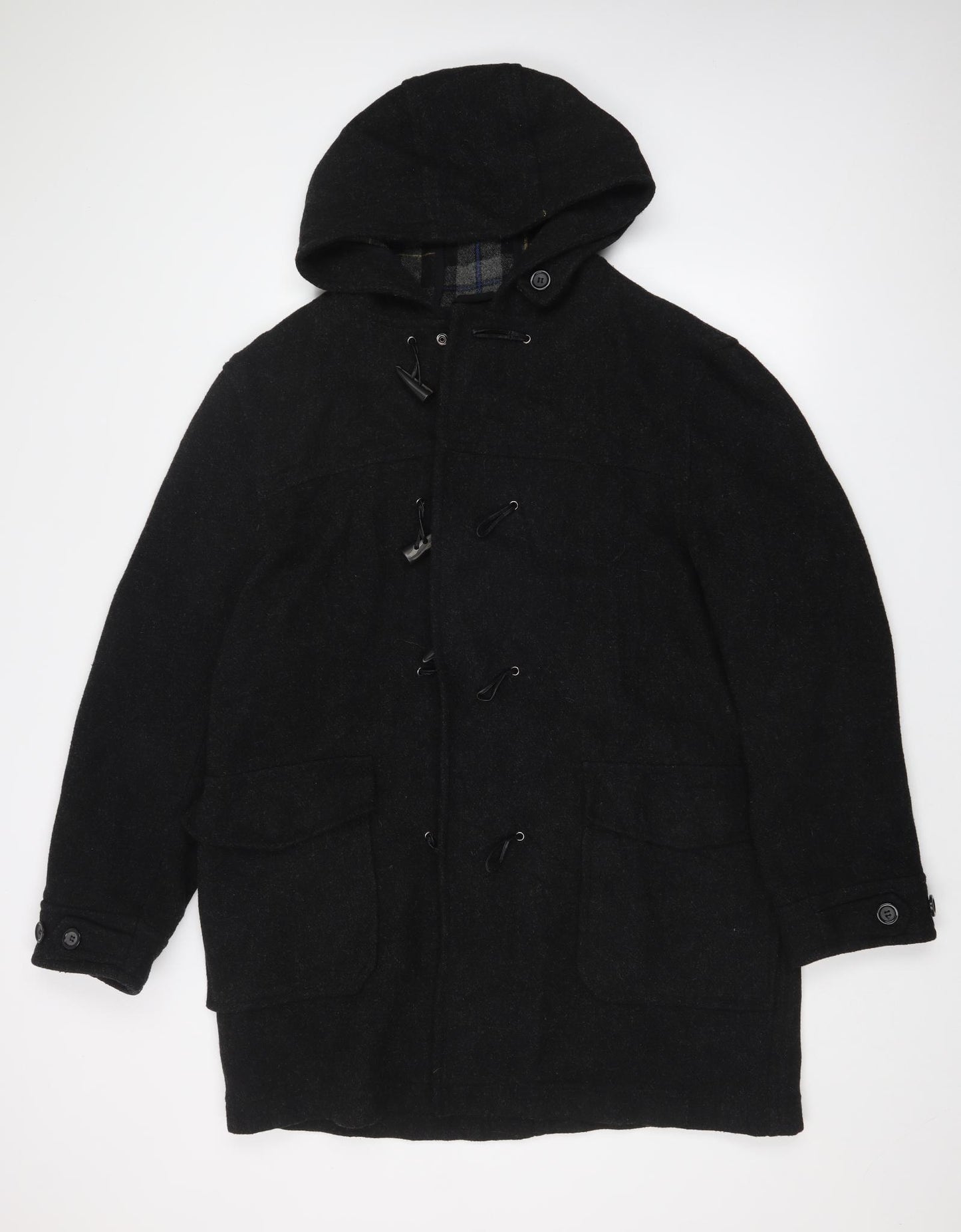 BUTLER AND WEBB Mens Black   Overcoat Coat Size XL