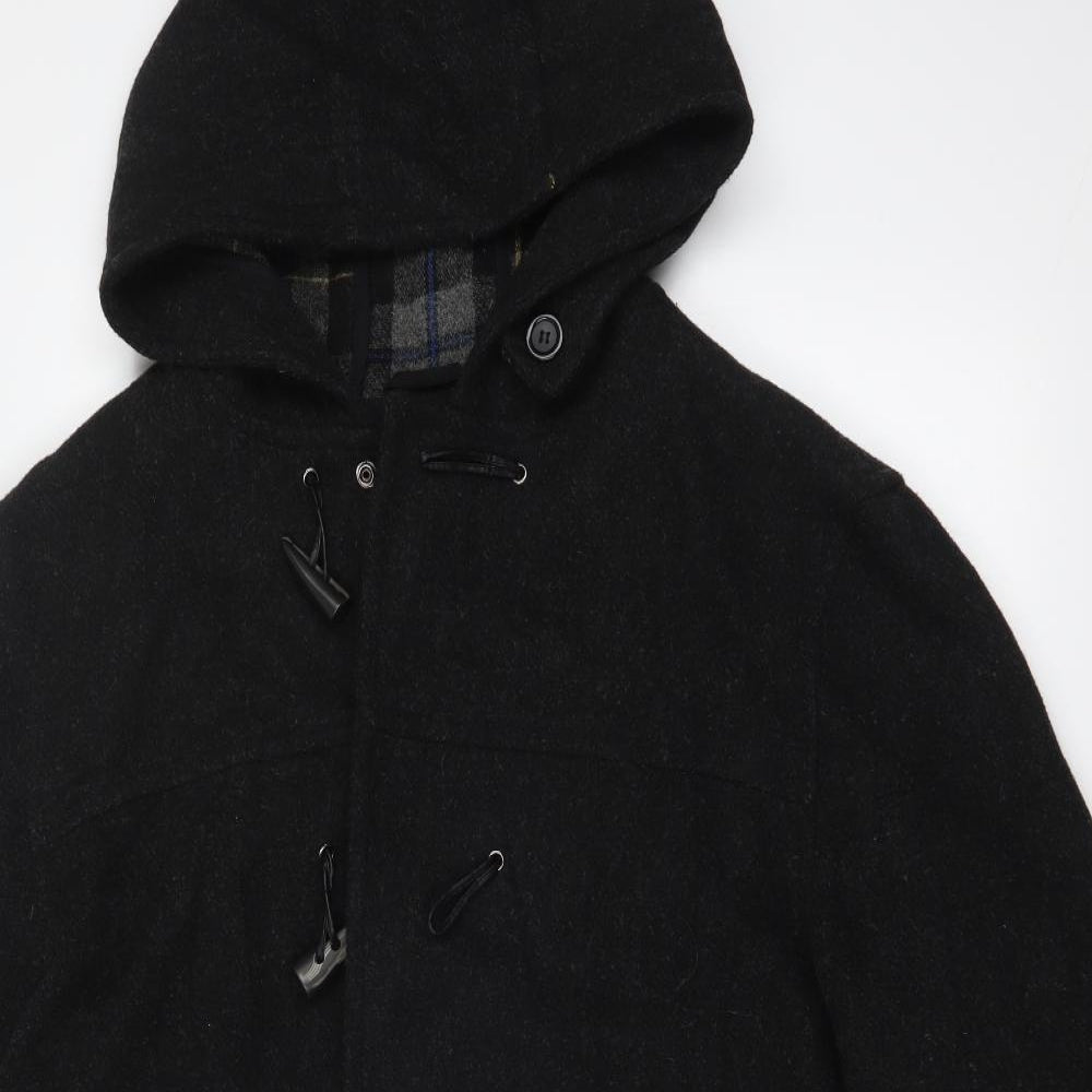 BUTLER AND WEBB Mens Black   Overcoat Coat Size XL
