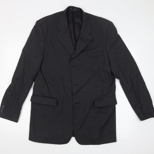 NEXT Mens Grey Striped  Jacket Suit Jacket Size 40