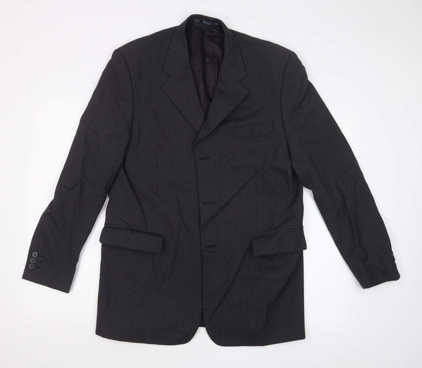 NEXT Mens Grey Striped  Jacket Suit Jacket Size 40