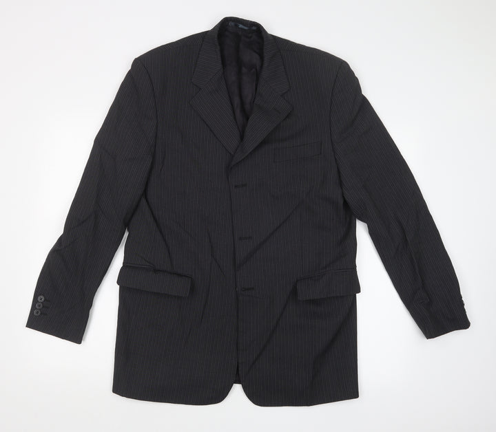 NEXT Mens Grey Striped  Jacket Suit Jacket Size 40