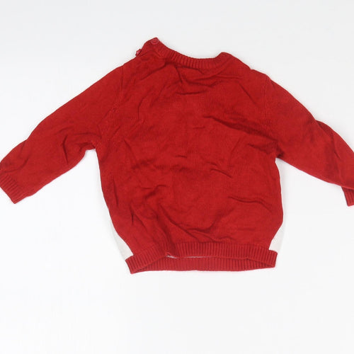 M&Co Baby Red   Pullover Jumper Size 6-9 Months  - CHRISTMAS