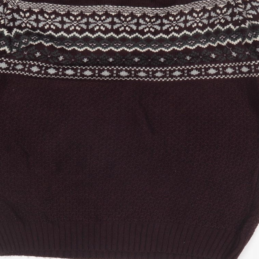 Cedar Wood State Mens Purple Fair Isle  Pullover Sweatshirt Size XS