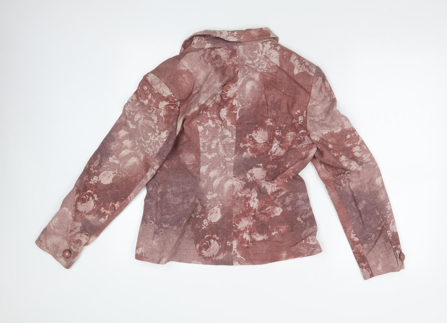 Preworn Womens Pink Floral  Jacket Blazer Size 10