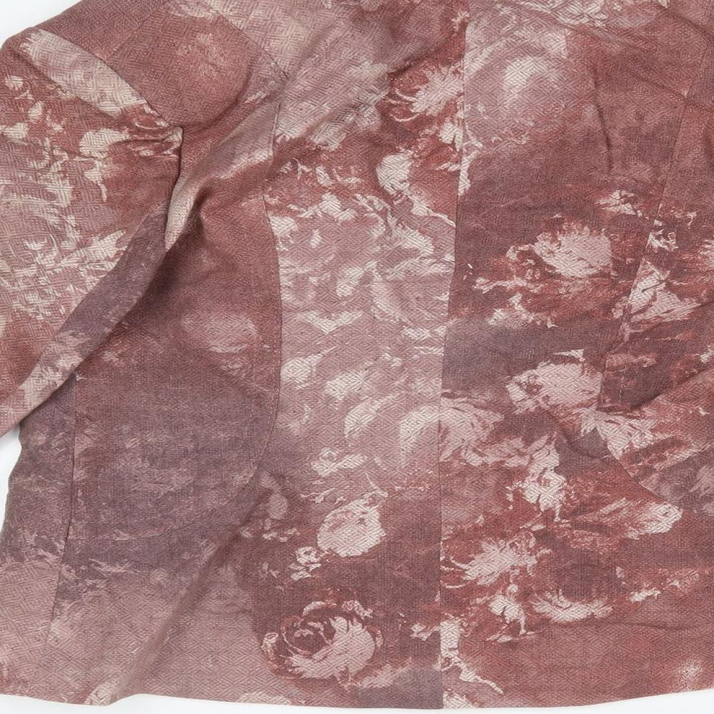 Preworn Womens Pink Floral  Jacket Blazer Size 10