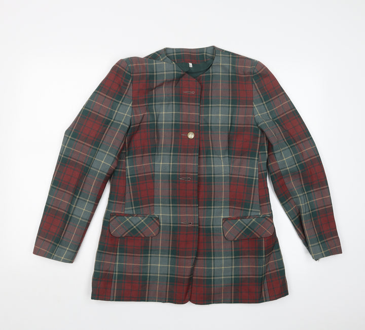 EDINBURGH Womens Multicoloured Check Jacket Size 12