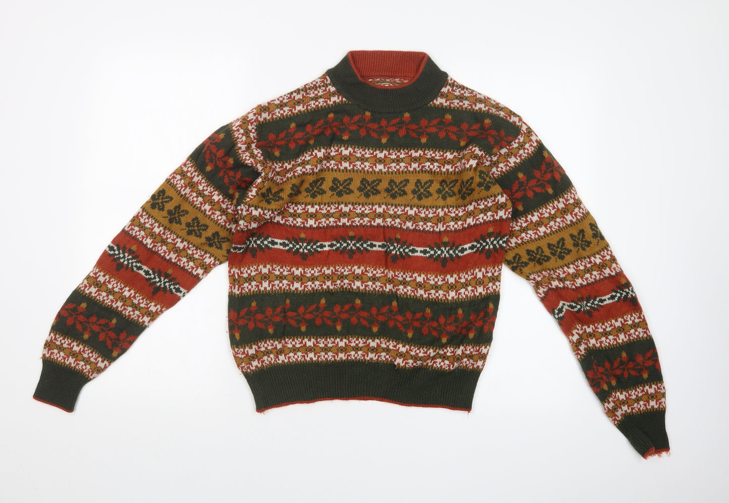ST MICHAEL Womens Multicoloured Fair Isle  Pullover Sweatshirt Size 14