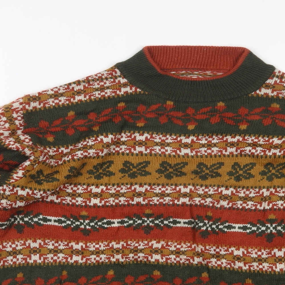 ST MICHAEL Womens Multicoloured Fair Isle  Pullover Sweatshirt Size 14