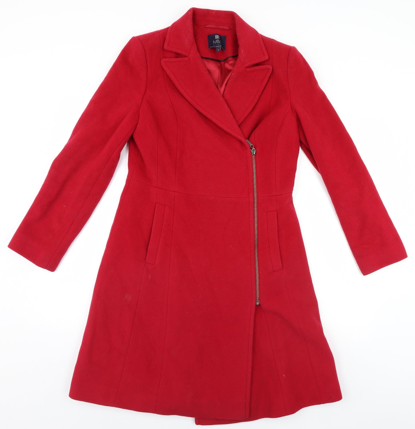 Marks and Spencer Womens Red   Overcoat Coat Size 8