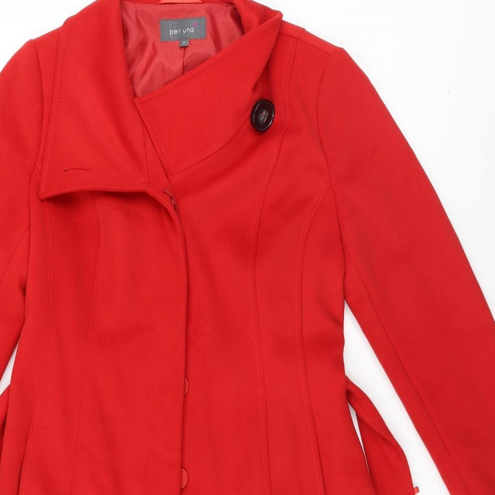 Per Una Womens Red   Overcoat Jacket Size 10