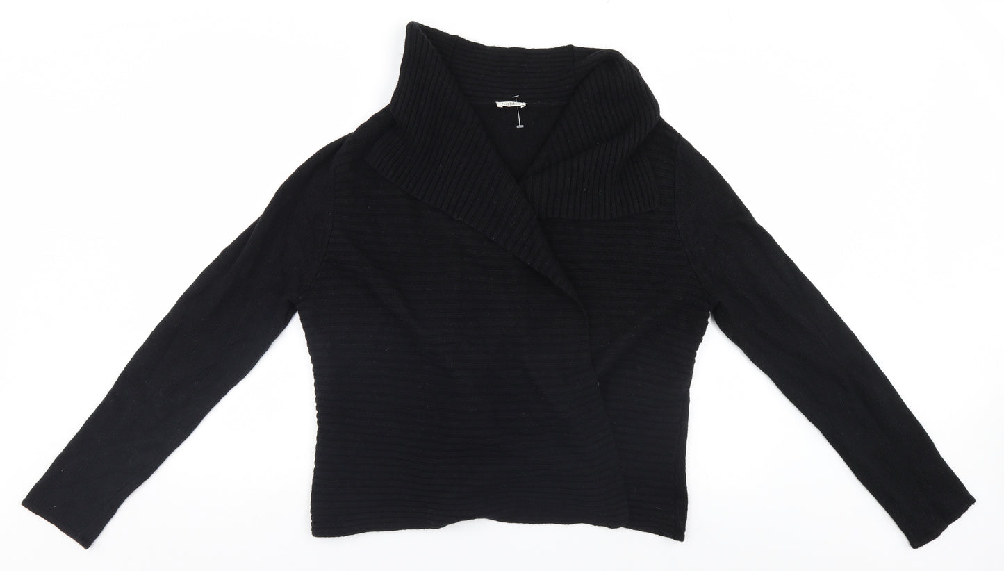 Kaliko Womens Black Striped  Cardigan Jumper Size L