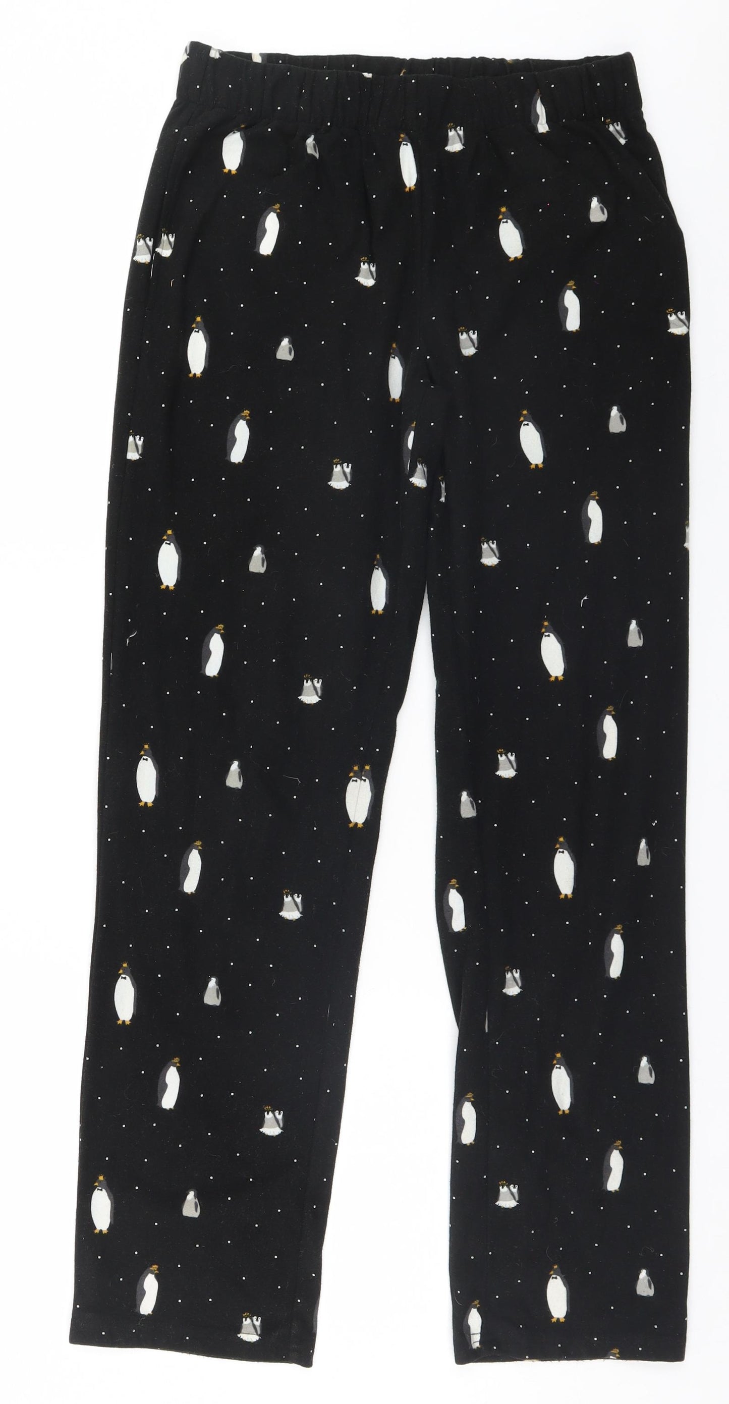 NEXT Mens Black Solid   Pyjama Pants Size XS  - Penguins