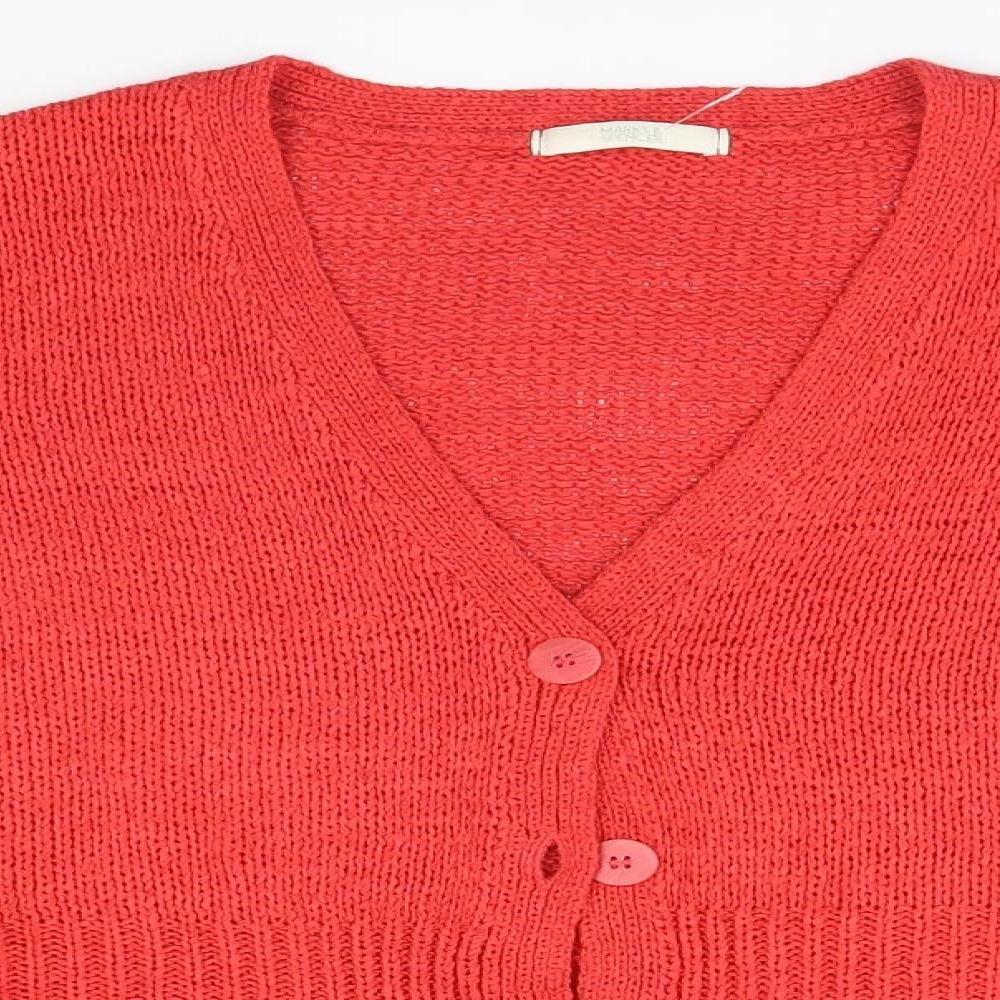 Marks and Spencer Womens Red   Cardigan Jumper Size 12